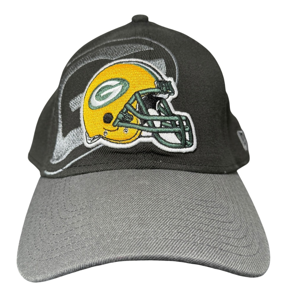 New Era 39THIRTY Hat Mens Medium-Large Black Grey Green Bay Packers NFL Cap